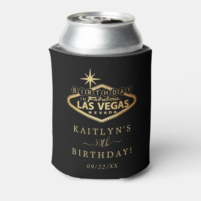Elegant Las Vegas Birthday Party Favour Can Cooler (Can Back)
