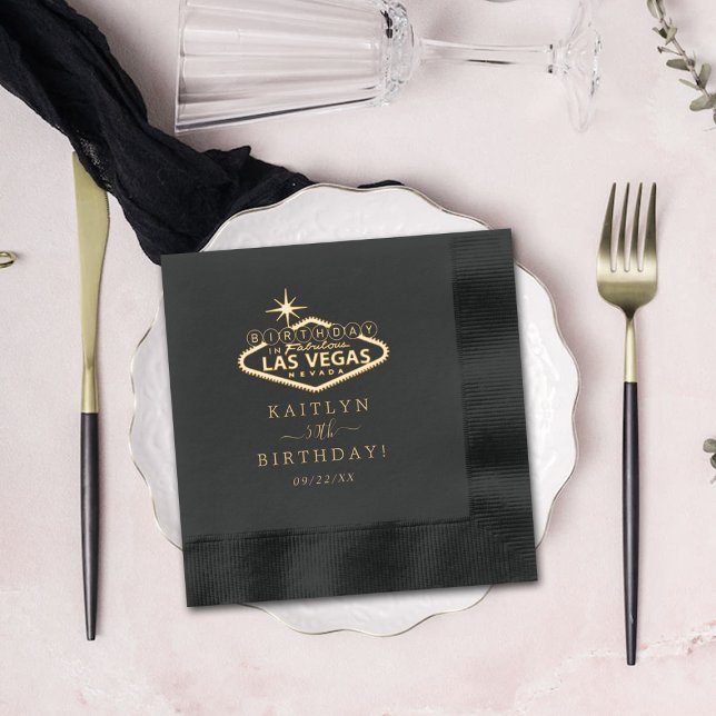 Elegant Las Vegas Birthday Party Foil Napkins (Creator Uploaded)