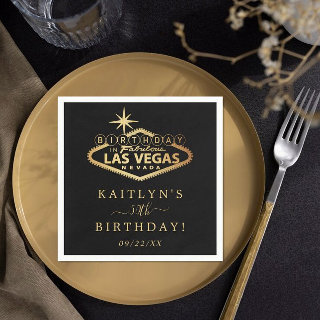 Elegant Las Vegas Birthday Party Napkin (Creator Uploaded)