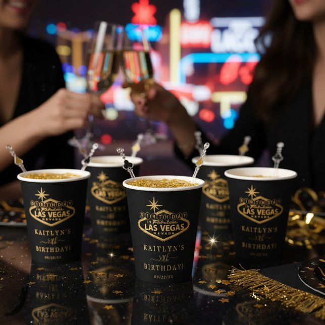Elegant Las Vegas Birthday Party Paper Cups (Creator Uploaded)