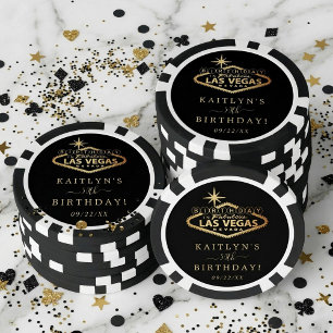 Elegant Las Vegas Birthday Party Poker Chips