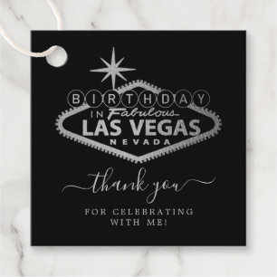 Elegant Las Vegas Birthday Party Thank You Favour Tags