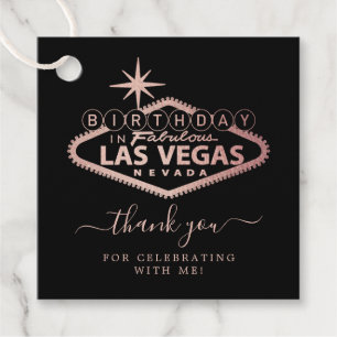 Elegant Las Vegas Birthday Party Thank You Favour Tags