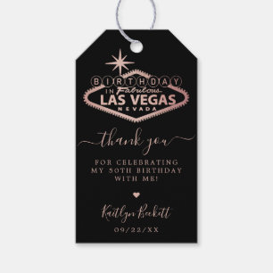 Elegant Las Vegas Birthday Party Thank You Gift Tags