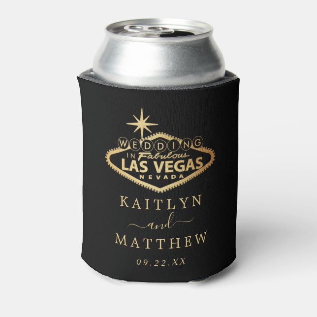 Elegant Las Vegas Destination Wedding Favour Can Cooler (Can Back)