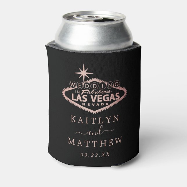 Elegant Las Vegas Destination Wedding Favour Can Cooler (Can Back)