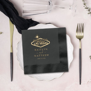 Elegant Las Vegas Destination Wedding Foil Napkins