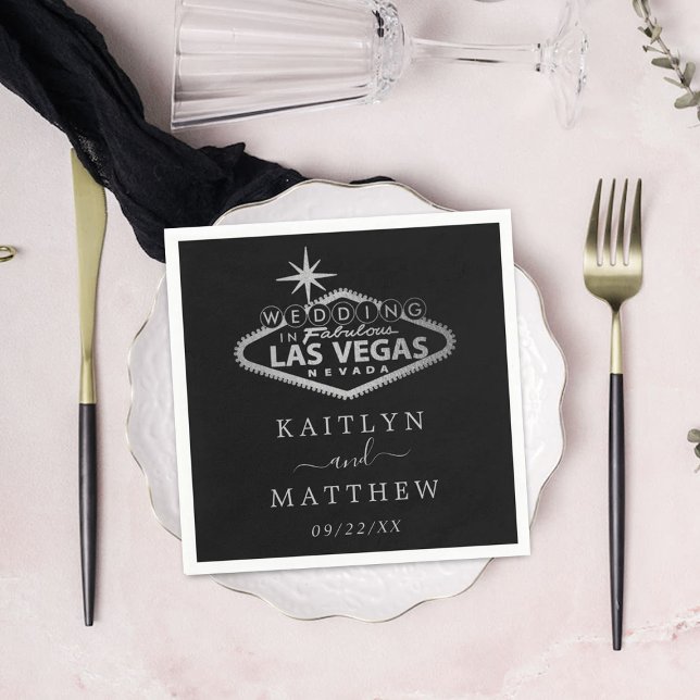 Elegant Las Vegas Destination Wedding Napkin (Creator Uploaded)
