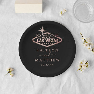 Elegant Las Vegas Destination Wedding Paper Plate