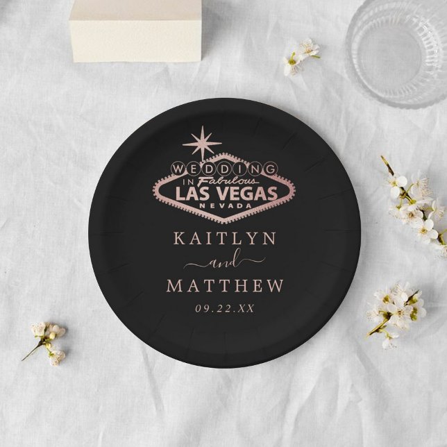 Elegant Las Vegas Destination Wedding Paper Plate (Creator Uploaded)