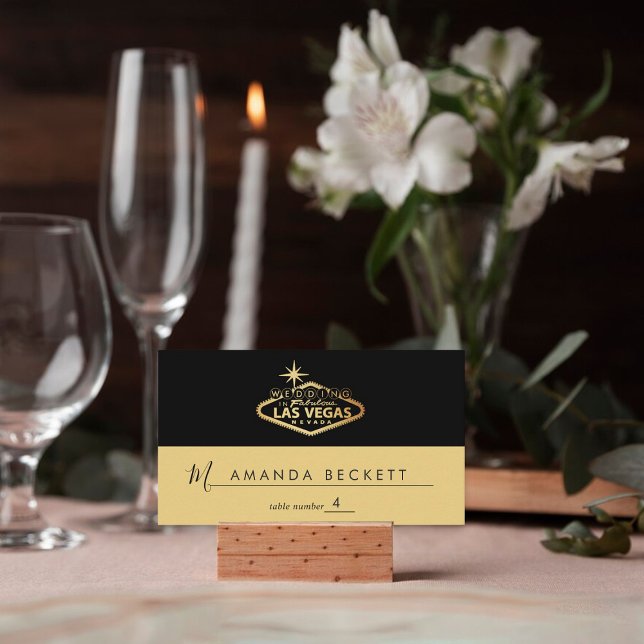 Elegant Las Vegas Destination Wedding Place Card (Creator Uploaded)