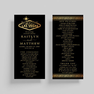 Elegant Las Vegas Destination Wedding Program Rack Card