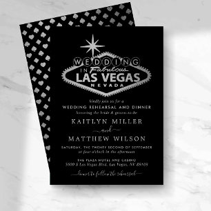 Elegant Las Vegas Destination Wedding Rehearsal Invitation