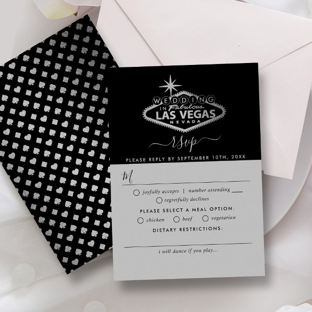 Elegant Las Vegas Destination Wedding RSVP Card (Creator Uploaded)