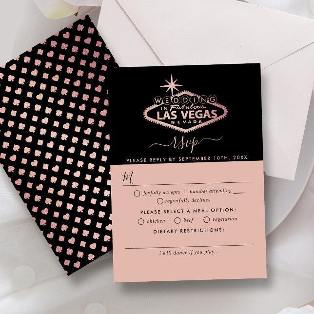 Elegant Las Vegas Destination Wedding RSVP Card (Creator Uploaded)