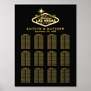 Elegant Las Vegas Destination Wedding Seating Plan Foil Prints