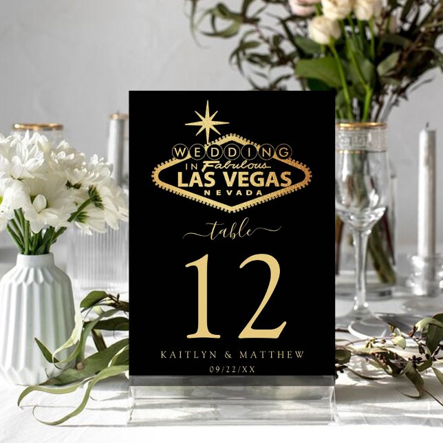 Elegant Las Vegas Destination Wedding Table Number (Creator Uploaded)