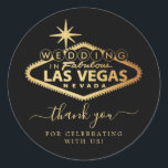 Elegant Las Vegas Destination Wedding Thank You Classic Round Sticker<br><div class="desc">Celebrate in style with these modern and very trendy wedding stickers. This design is easy to personalise with your special event wording and your guests will be thrilled when they receive these fabulous stickers.</div>