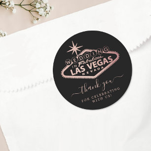 Elegant Las Vegas Destination Wedding Thank You Classic Round Sticker