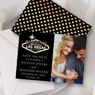 Elegant Las Vegas Wedding Photo Save The Date Real