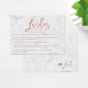 Elegant lashes aftercare rose gold white marble