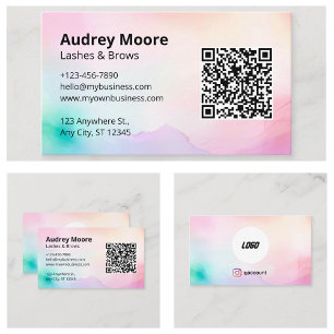 Elegant Lashes Brows Lash Tech Eyelash Business Card