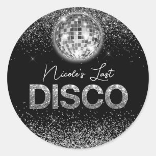 Elegant Last Disco Bachelorette Custom Classic Round Sticker