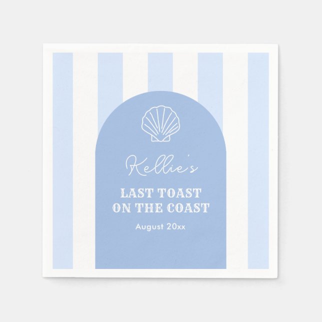 Elegant Last Toast On The Coast Bachelorette Party Napkin (Front)