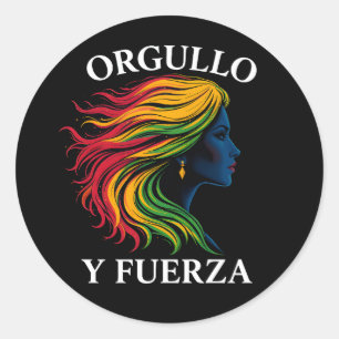 Elegant Latina Silhouette Empowerment Design Classic Round Sticker