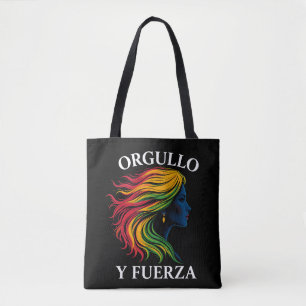 Elegant Latina Silhouette Empowerment Design Tote Bag