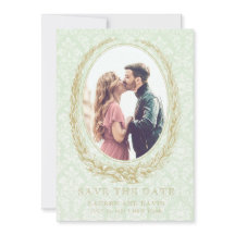 Elegant Laurel Wreath | Green Damask Photo