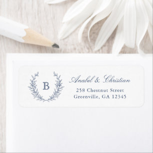 Elegant Laurel Wreath Monogram Return Address