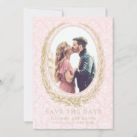 Elegant Laurel Wreath | Pink Damask Photo