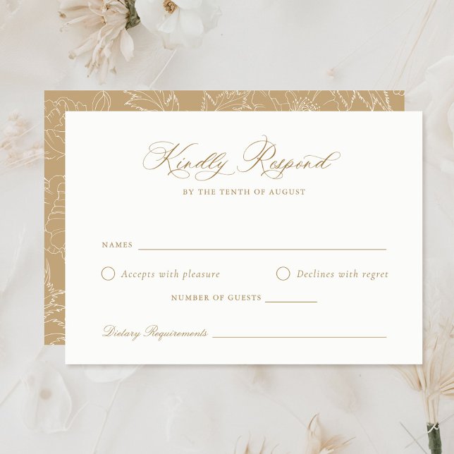 Elegant Laurel Wreath Wedding RSVP Card (Creator Uploaded)