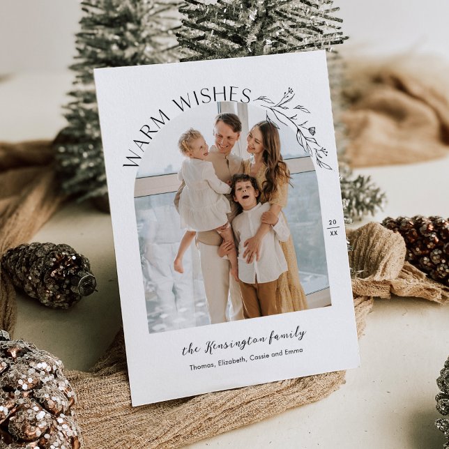 Elegant Laurels Arch Photo Holiday Card (Creator Uploaded)