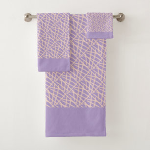 Elegant Lavender Abstract  Bath Towel Set