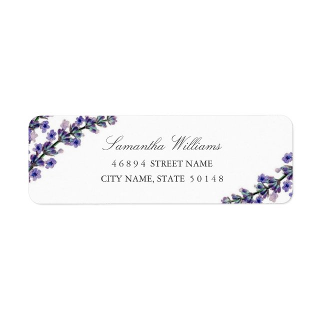 Elegant Lavender Address Labels (Front)