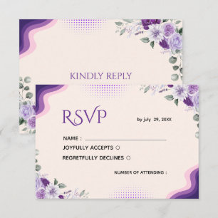 Elegant Lavender and Purple Floral RSVP Template