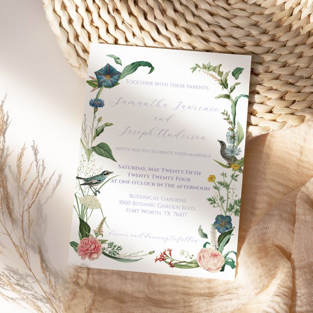 Elegant Lavender and Sage Green Garden Wedding Invitation (Creator Uploaded)