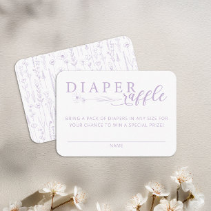 Elegant Lavender Baby Shower Diaper Raffle Enclosure Card