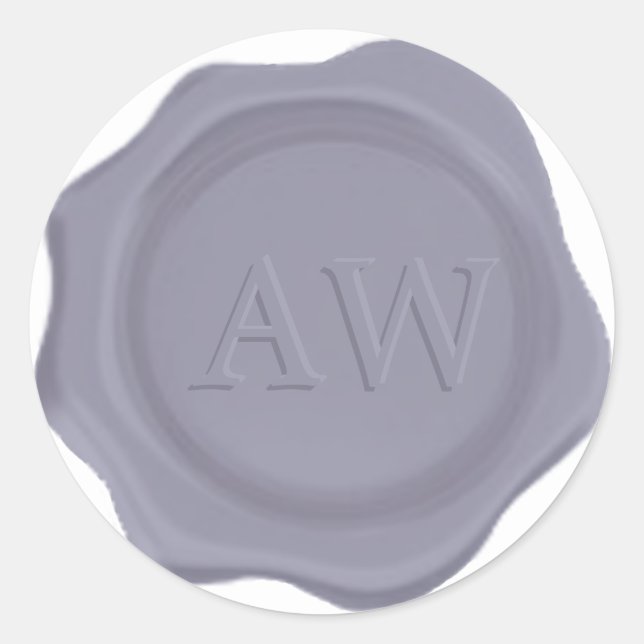 Elegant Lavender Blue Monogram Wedding Wax Seal (Front)