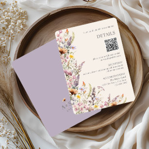 Elegant Lavender, Blush and Cream Wildflowers Enclosure Card