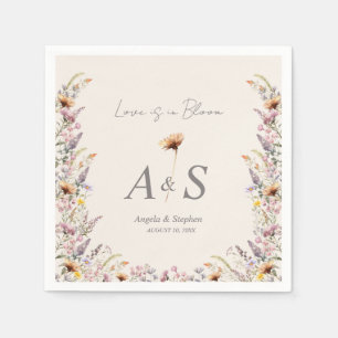 Elegant Lavender, blush and cream Wildflowers Napkin