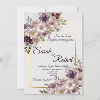Elegant Lavender Blush Wedding Save The Date Invitation