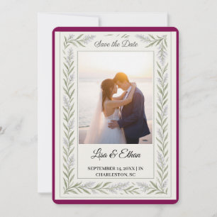 Elegant Lavender Botanical Save the Date Card