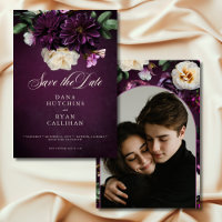 Elegant Lavender & Burgundy Floral Script Wedding