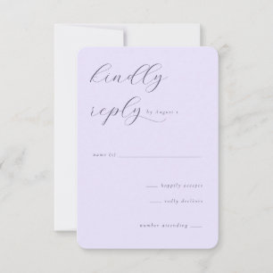 Elegant Lavender Calligraphy RSVP Card