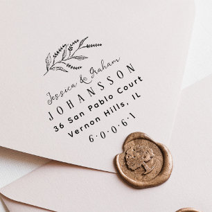 Elegant Lavender Couples Names Return Address Self-inking Stamp