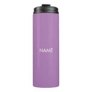 Elegant lavender custom name text monogram modern thermal tumbler
