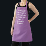 Elegant lavender custom name text phrase quote  apron<br><div class="desc">Elegant lavender lilac and white custom name text phrase quote Apron.

Great for cooks,  chefs,  pottery,  ceramics,  crafts,  work,  kitchen,  baking,  bbq,  grill,  and also businesses and stores,  etc</div>